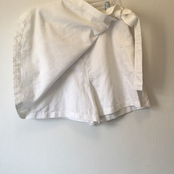 COS White Linen Wrap-over Skirt Shorts 10 - Picture 2 of 10